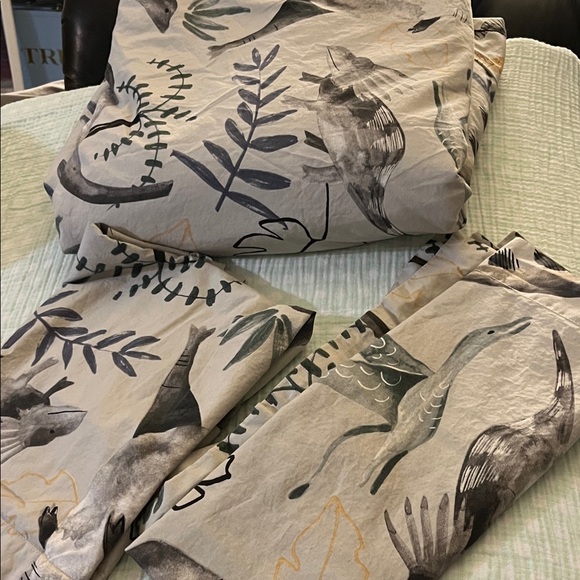 Pottery Barn Kids Other - Pottery Barn~Jurassic~Dinosaur Queen/Full Duvet w/2 Shams~100% Organic Cotton